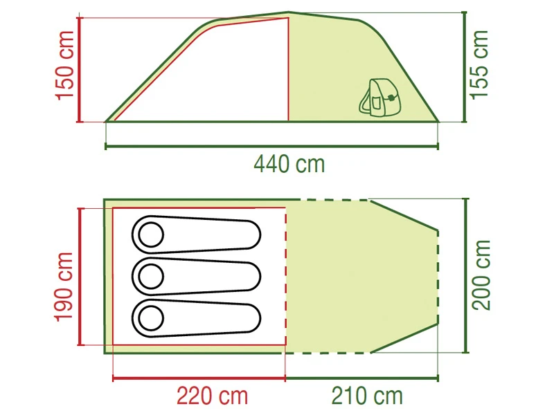Coleman Coastline 3 plus tenda a tunnel