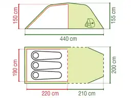 Coleman Coastline 3 plus tenda a tunnel