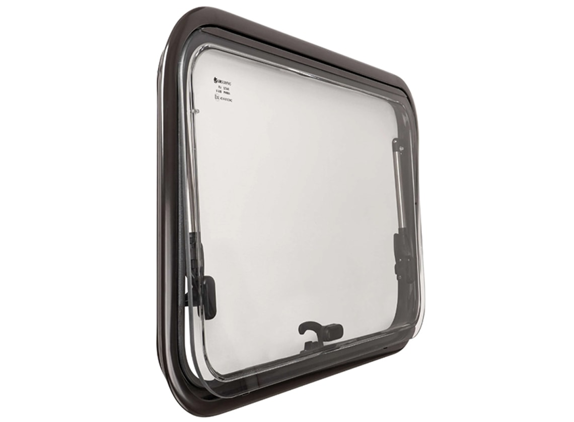Obelink finestra a compasso trasparente con oscurante combinato bianco - 50 x 50 cm