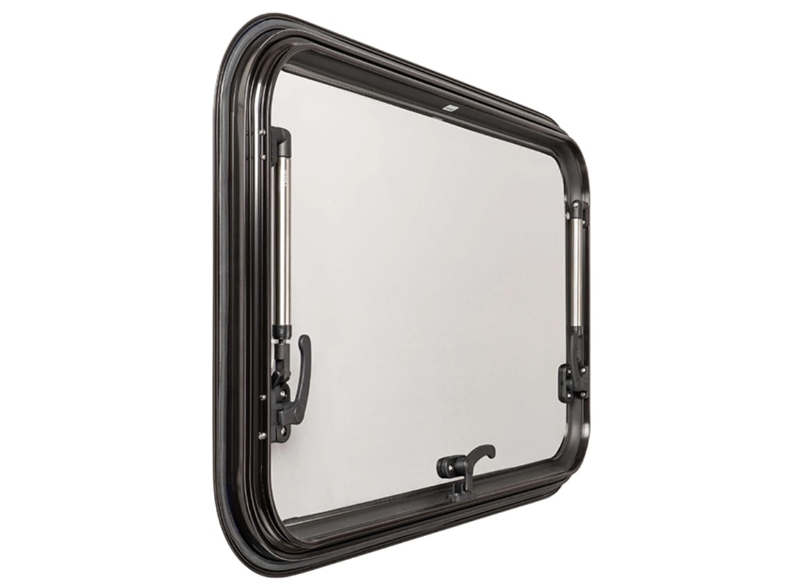 Obelink finestra a compasso trasparente con oscurante combinato bianco - 50 x 50 cm