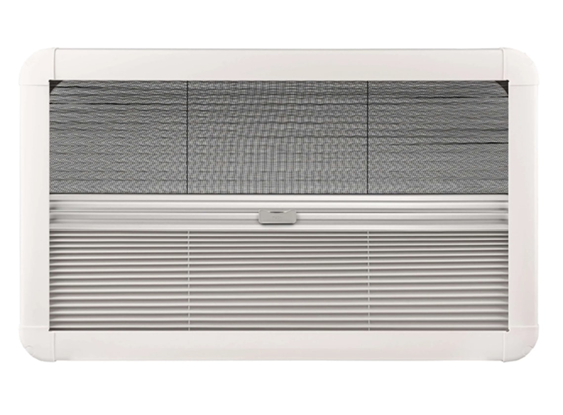 Obelink finestra a compasso trasparente con oscurante combinato bianco - 50 x 50 cm