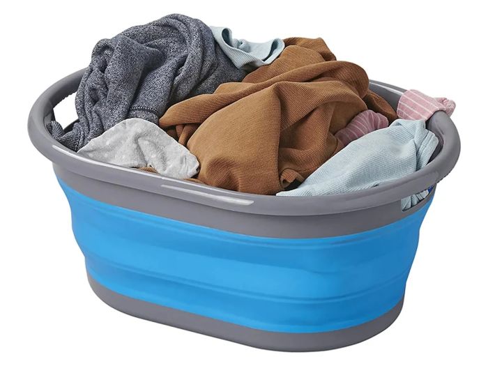 YCHYAN 2 Cestini Bucato Pieghevoli Pop-Up - Portabiancheria Traspirante Con Maniglia Per Casa E Viaggi