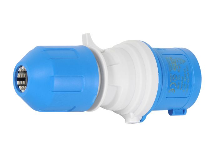 Spina CEE 230V Con Indicatore Di Tensione - Power Light Blu IP44 Per Esterno