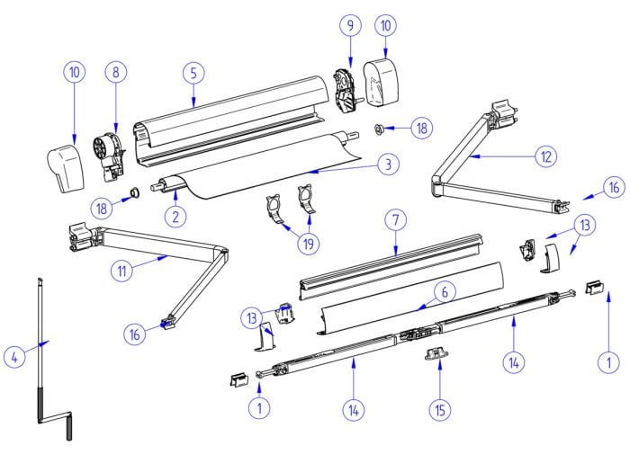 Thule Omnistor set tappi terminali tendalino a cassetta 5102 antracite
