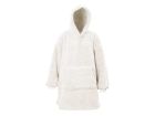 Unique Living Teddy pile oversize con cappuccio - Dove White