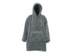 Unique Living Teddy pile oversize con cappuccio - Dark Grey