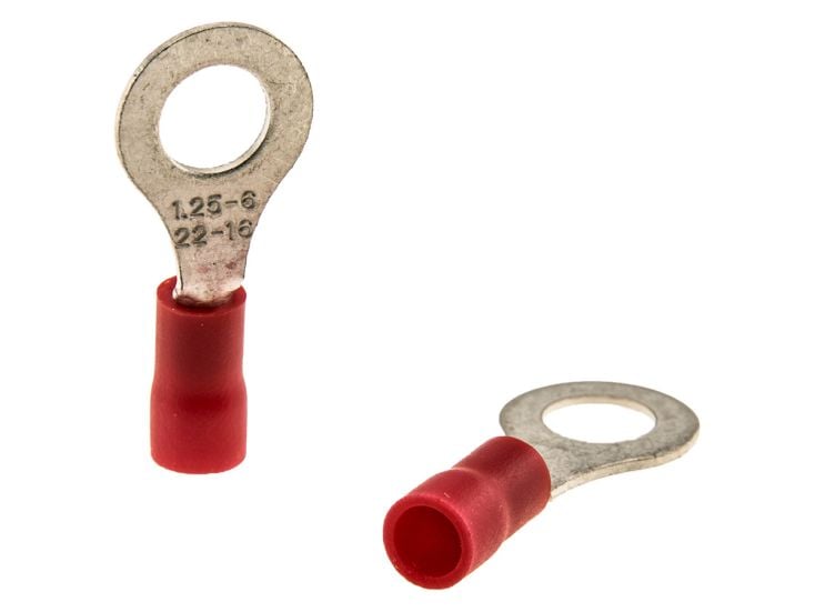 Capocorda rosso ad anello set da 10 pezzi - 6,4 MM
