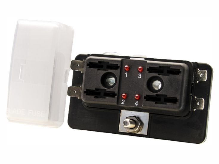 Scatola portafusibili a 4 vie con spie LED