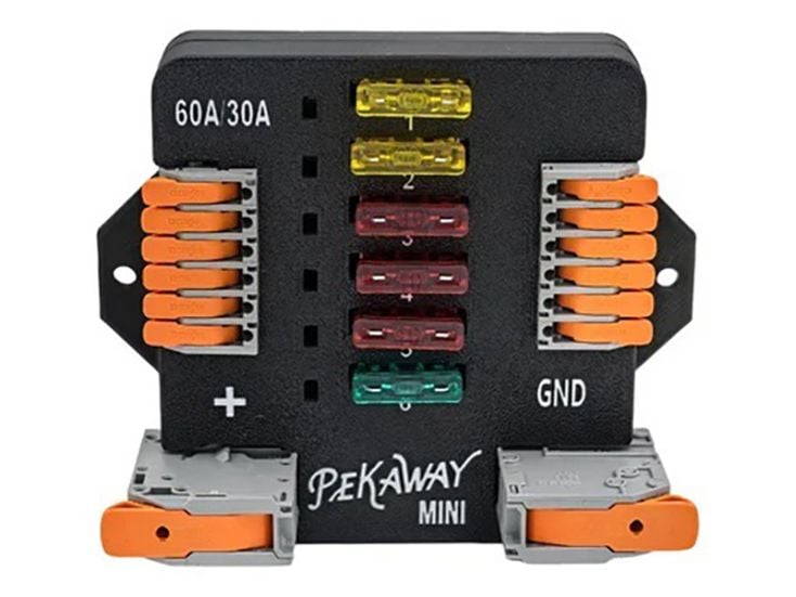 Pekaway Fusy Mini blocco portafusibili con morsetti WAGO