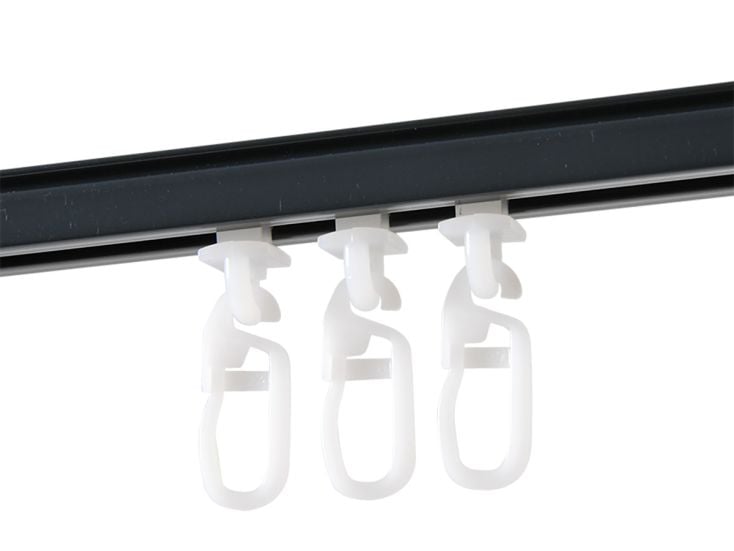 Binario per tende antracite 150 cm con ganci scorrevoli