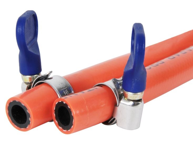 Badé tubo gas con galletti di bloccaggio - 2 m