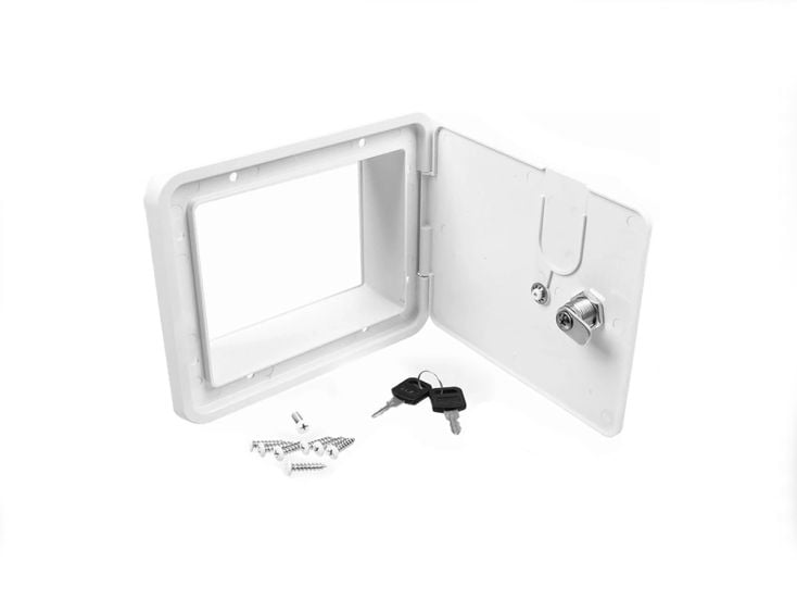 Carbest sportello di servizio con serratura 193 x 165mm - white