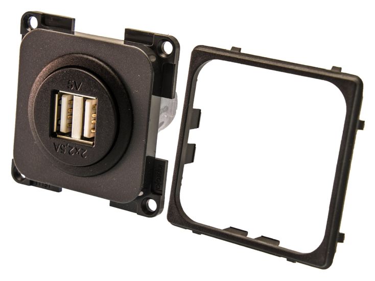 BBA presa doppia grigia USB