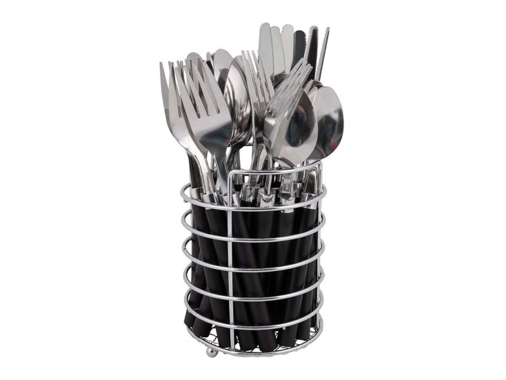 Bo-Camp set di posate con contenitore - Nero