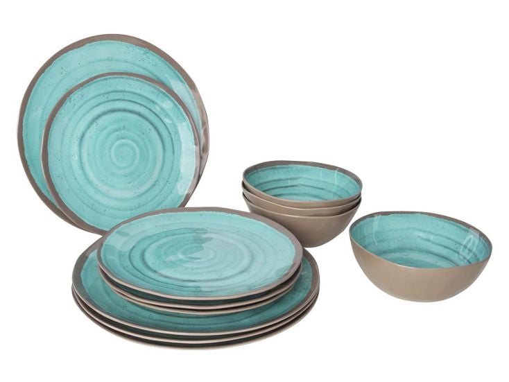 Bo-Camp Halo Aqua set di stoviglie - 12 pezzi