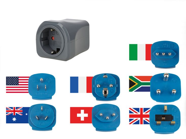 Brennenstuhl set di adattatori da viaggio - adatto per 7 paesi