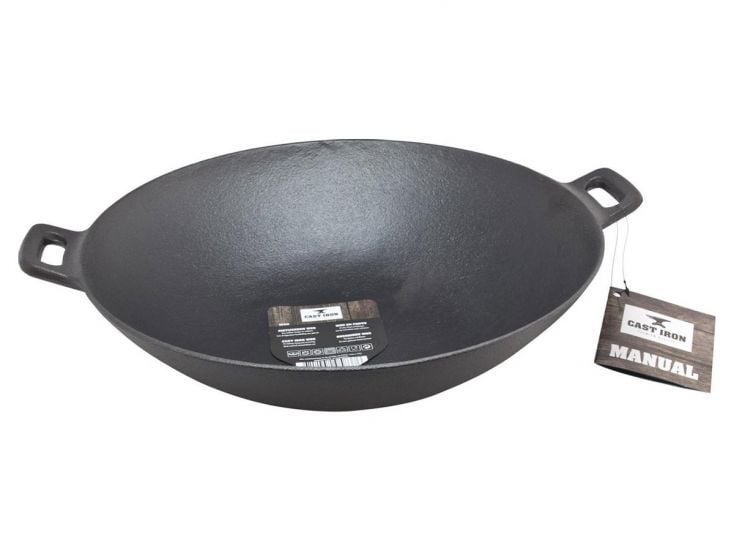 Cast Iron padella wok in ghisa