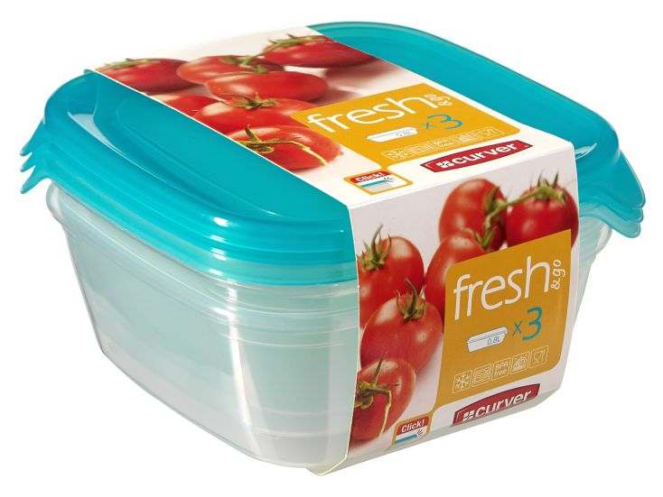 Curver Fresh&Go contenitori per alimenti - 3 x 0,80 litri