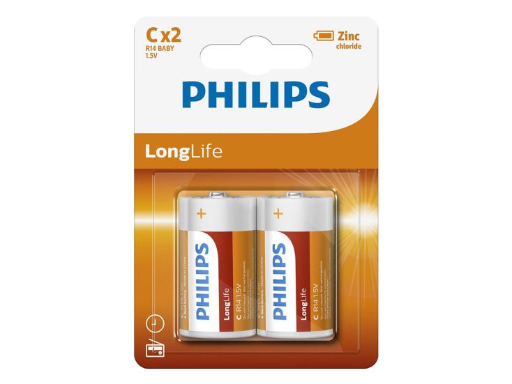 Philips LongLife C pile - 2 pezzi