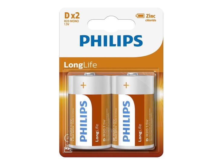 Philips LongLife D pile - 2 pezzi