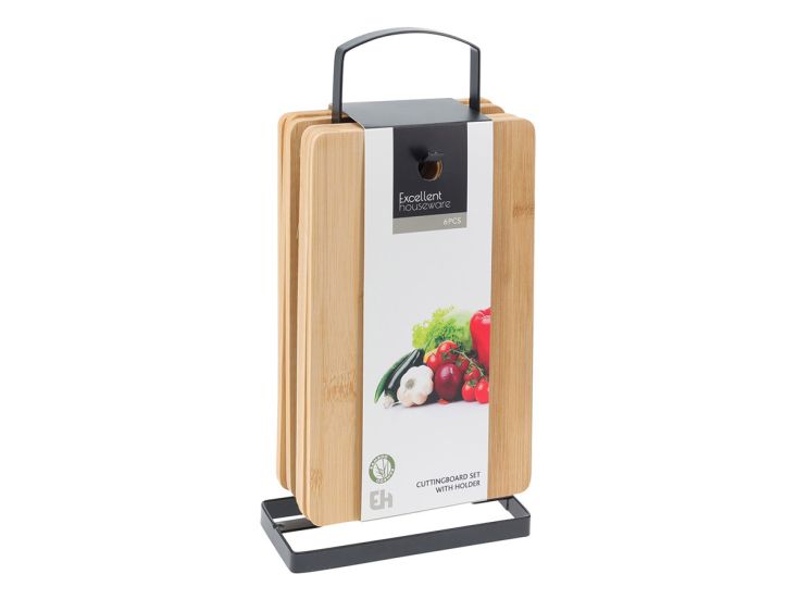 Excellent Houseware taglieri in bambù con supporto in metallo