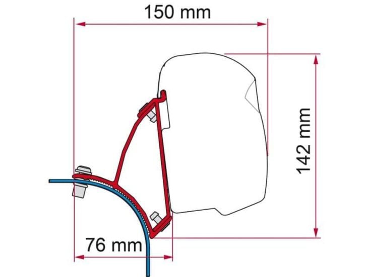 Fiamma F43 adattatore VW T5/T6 Transporter Multivan lift roof