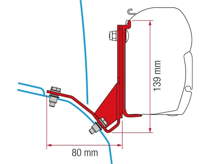 Fiamma F45 adattatore Ducato H2 Lift Roof