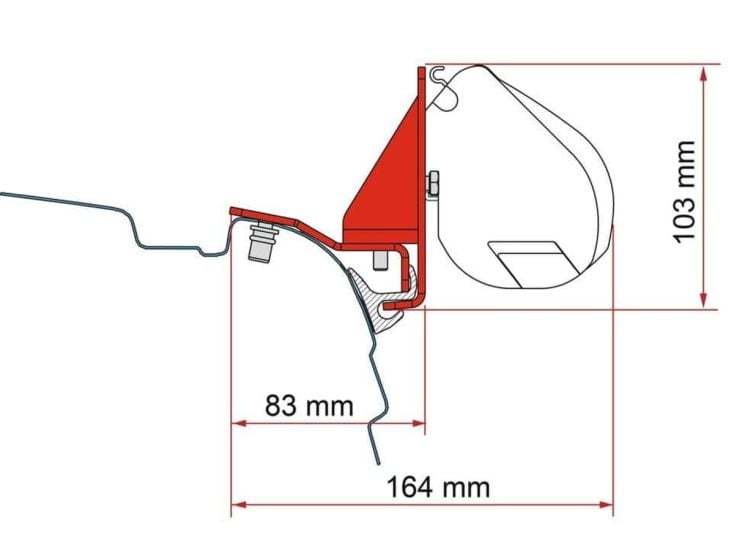 Fiamma F35 adattatore Multirail Reimo VW T5/T6