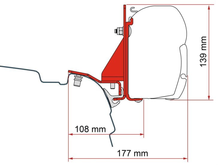 Fiamma F45 adattatore Multirail Reimo VW T5/T6