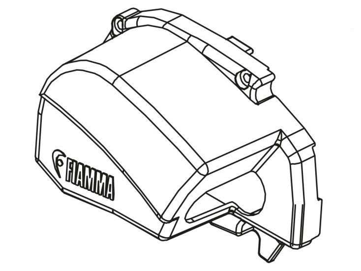 Fiamma terminale sinistro tendalino a cassetta F80S Polar White