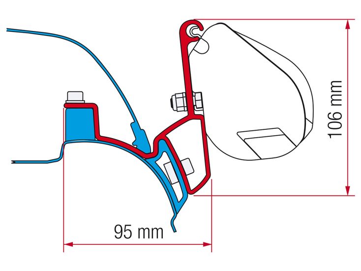 Fiamma F35 adattatore VW T5/T6 California