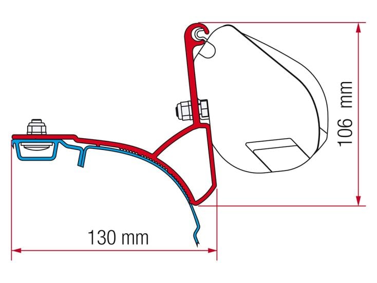 Fiamma F35 adattatore VW T5/T6 Multivan Transporter dal 2003