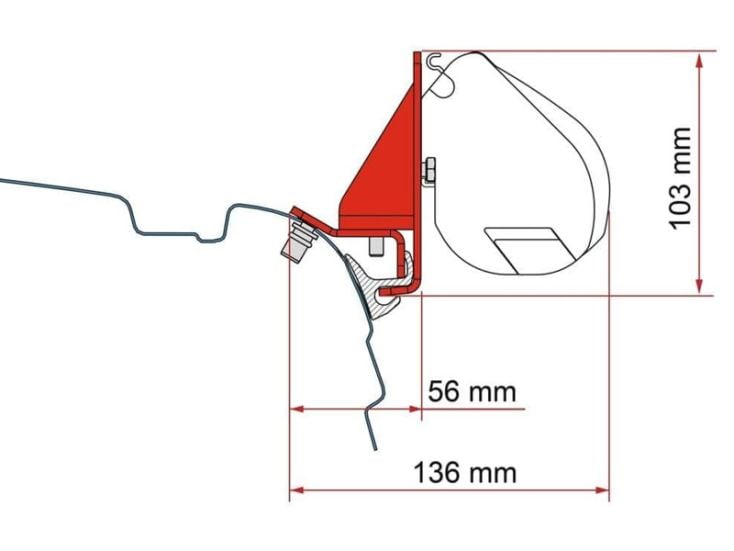 Fiamma Combi Rail Bracket F35 adattatore