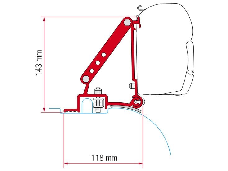 Fiamma F45 adattatore Ducato H2 dal 2006