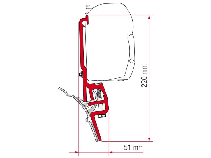 Fiamma F45/F35 adattatore VW T4 Brandrup