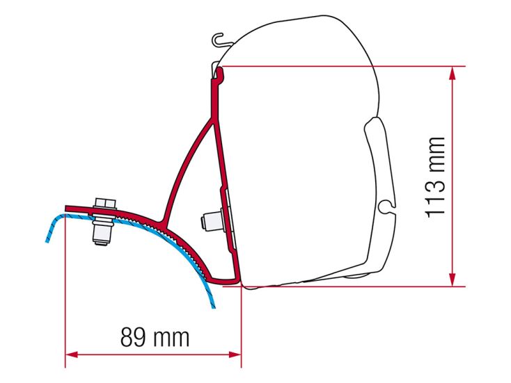 Fiamma F45 adattatore Trafic Vivaro Primastar dal 2001 al 2015