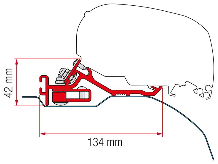 Fiamma F80 adattatore Ducato L4H2 >2006 profilo basso