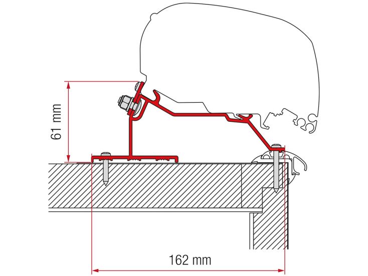 Fiamma F80/F65 adattatore Caravan Roof 100 cm