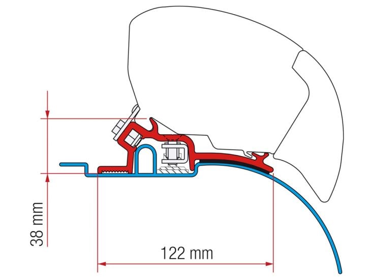 Fiamma F80/65 adattatore Ducato H2 94-06 profilo basso