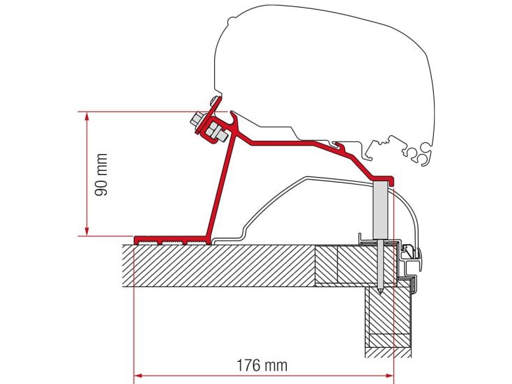 Fiamma F80/F65 adattatore Hobby Caravan >2014