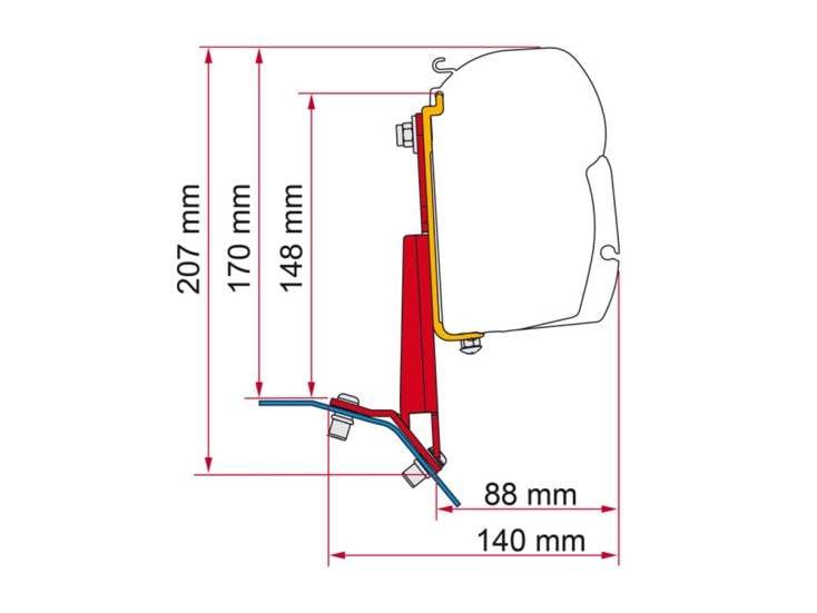 Fiamma F45/F43/F35 adattatore Ford Custom