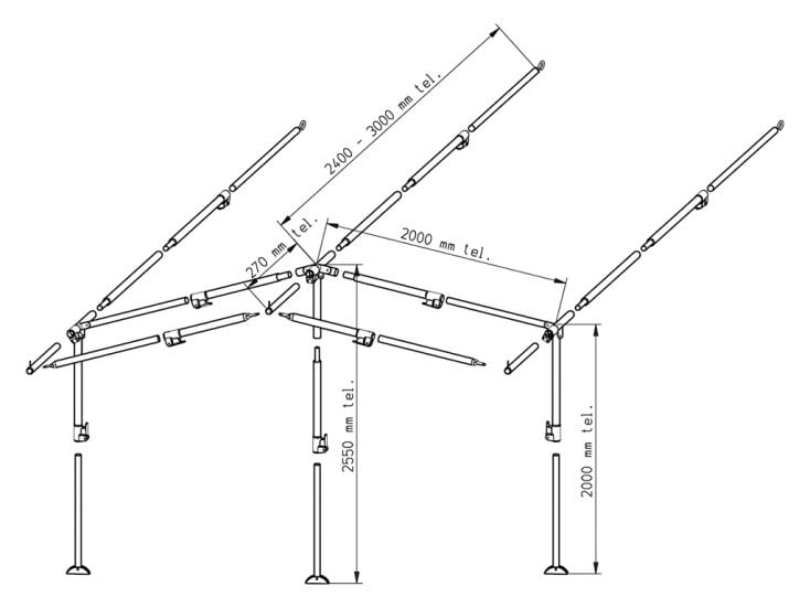 Piper struttura veranda PowerGrip acciaio 25 mm misura 2 - 7