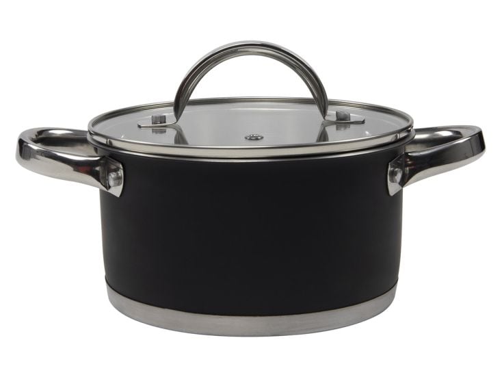 Pentola nera in acciaio inox ø 18 cm