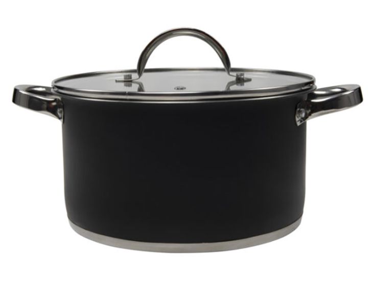 Pentola nera in acciaio inox ø 24 cm
