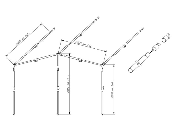 Struttura tendalino PowerGrip acciaio 22 mm misura 2 - 6