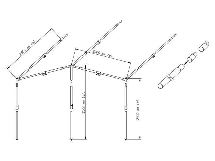 Piper struttura tendalino PowerGrip alluminio 28 mm misura 2 - 7