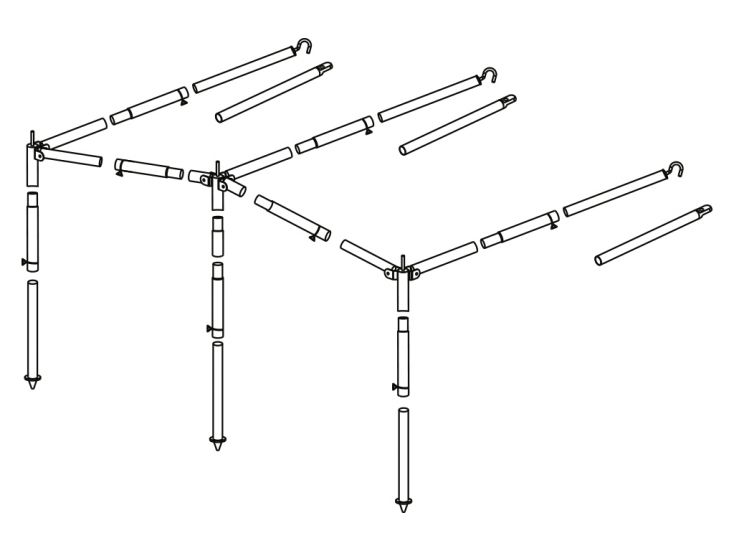Obelink struttura tendalino acciaio 25 mm misura 11 - 20
