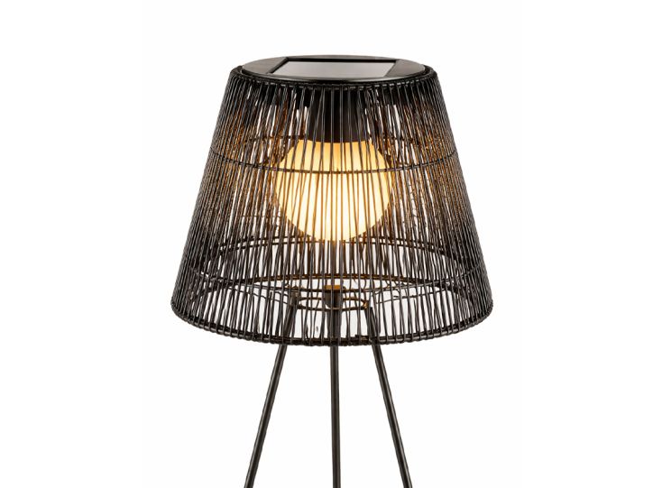 Lumineo Black lampada solare da terra in vimini