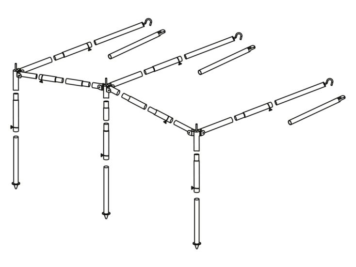 Obelink struttura tendalino acciaio 25 mm misura 8 - 10