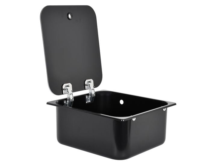 NavyLoad lavello 35 x 32 cm con coperchio in vetro - Black